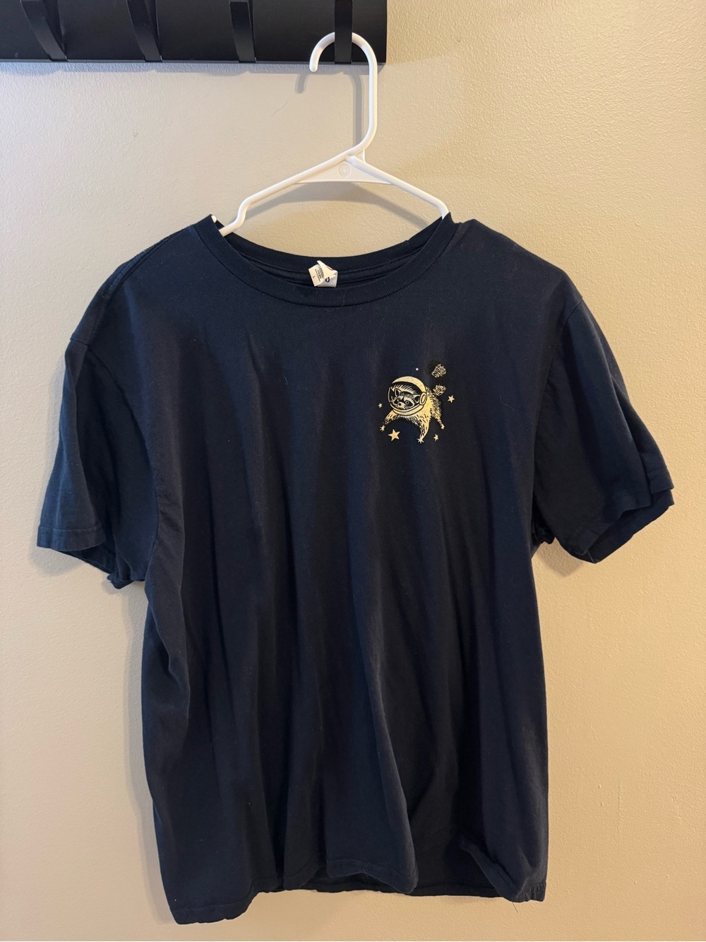 Navy Blue Graphic Tee with Astronaut Print